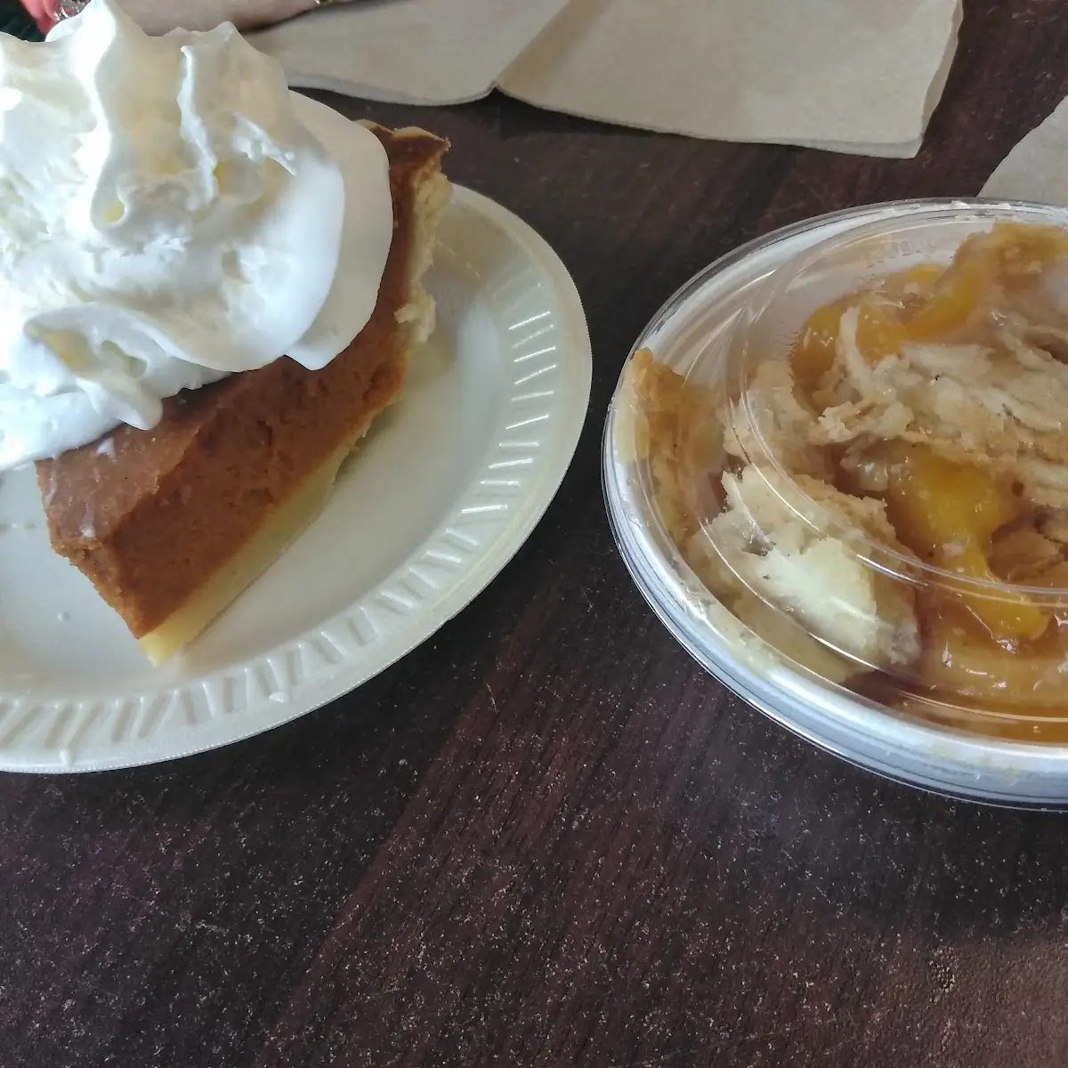Peach Cobbler and Pumpkin Pie