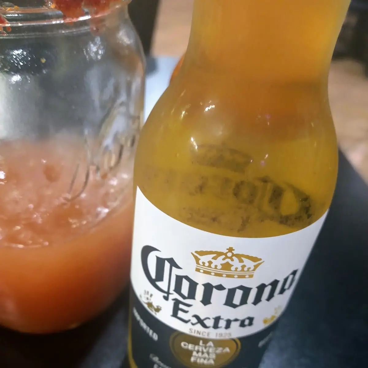 Clamato Drink and Cold Beer