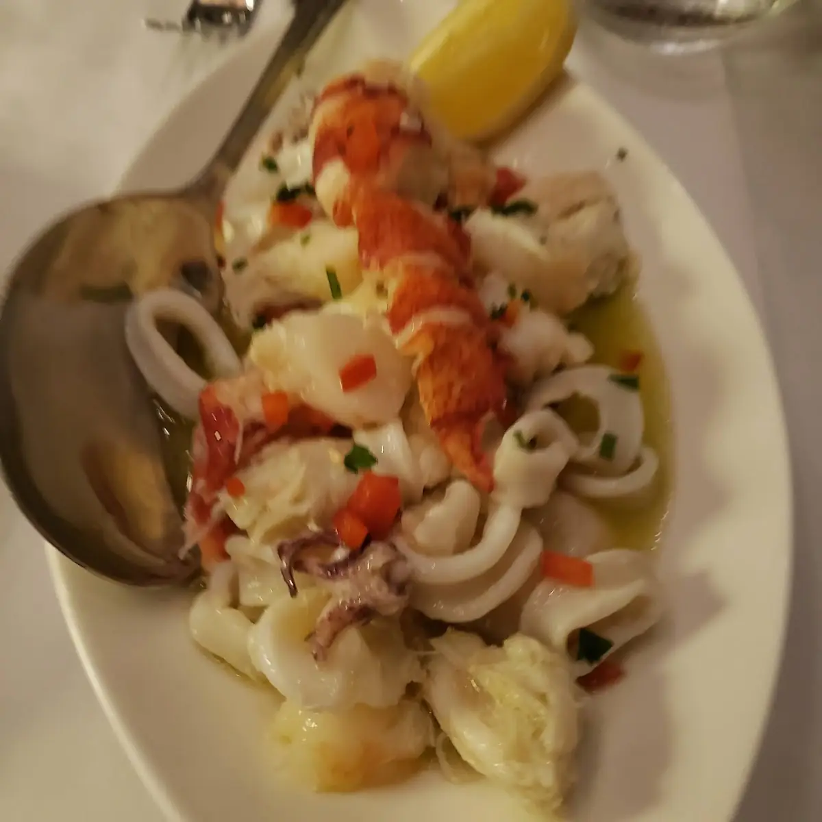 Seafood Salad with Lemon Wedge