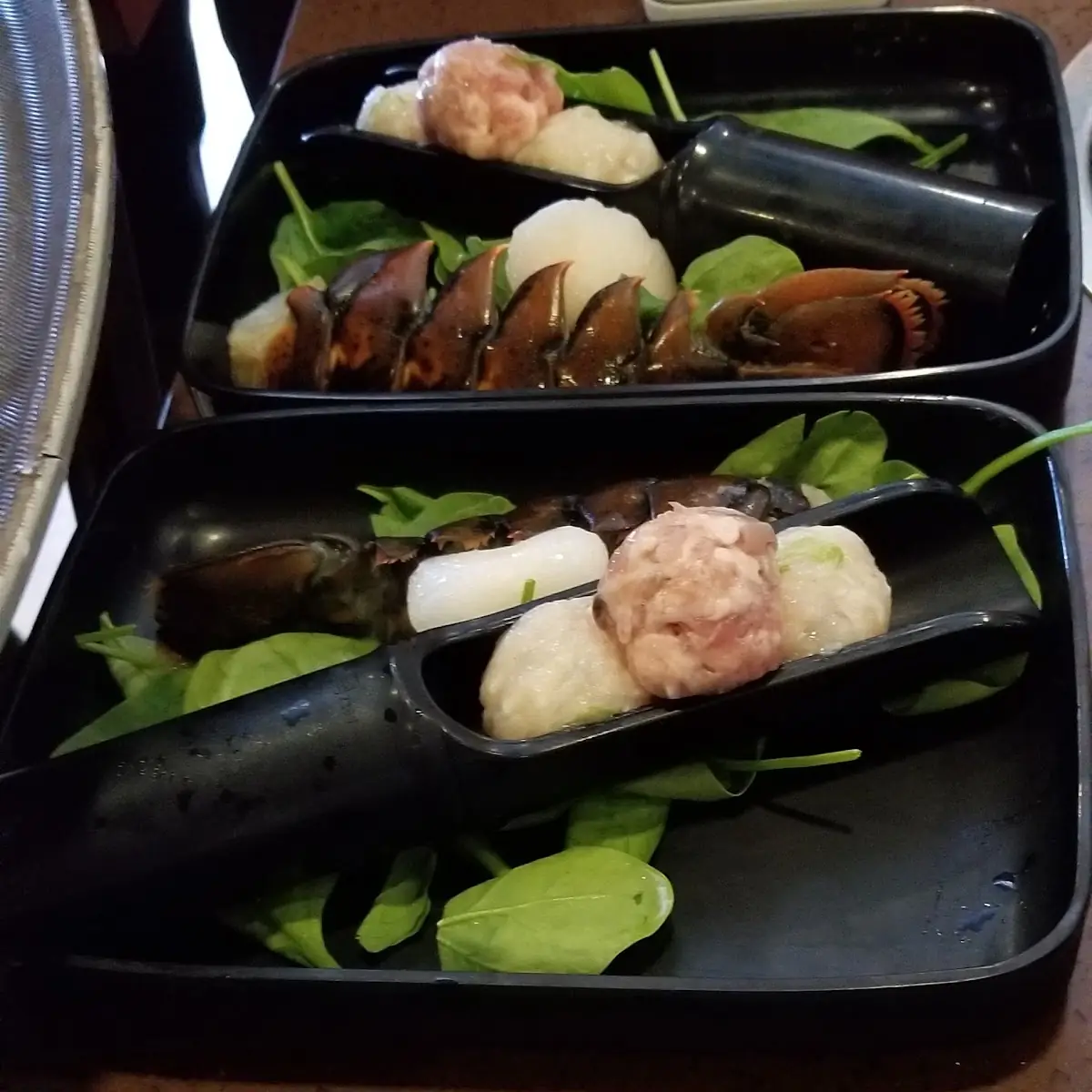 Seafood Platter Lobster Tail Scallop Clams and Various Fish Paste