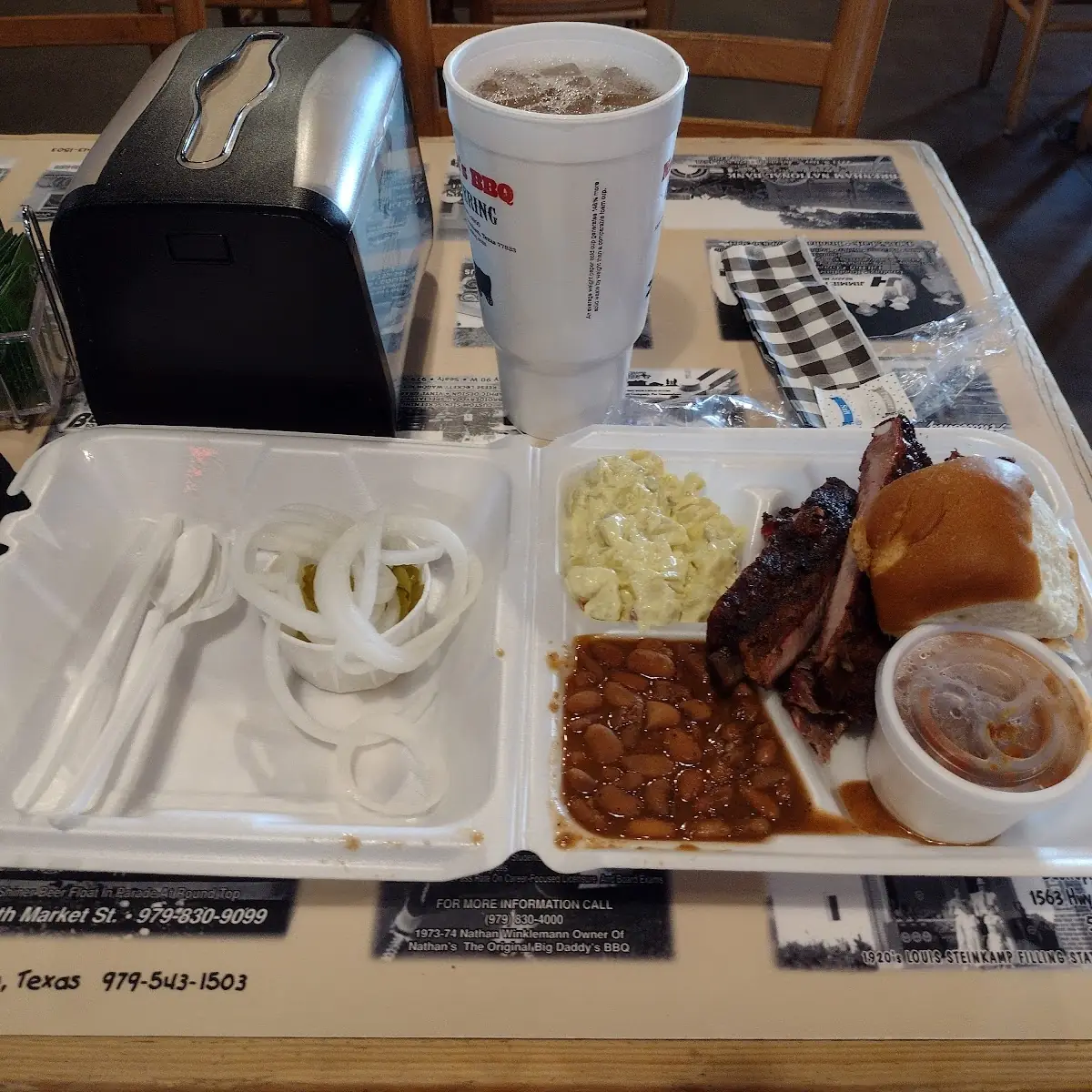 Two Meat Ribs and Brisket Plate