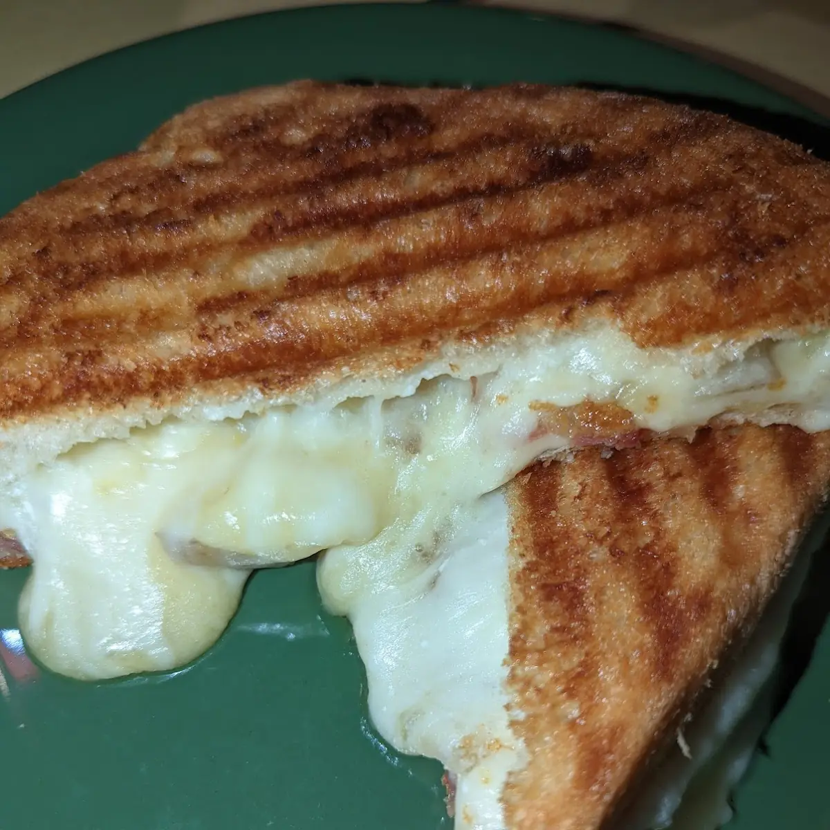 Grilled Cheese with Mashed Potatoes Bacon and Greens