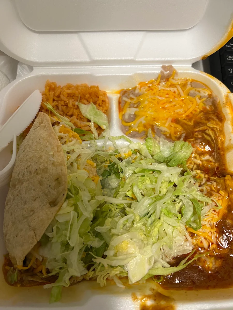 Beef Taco and Enchilada Plate