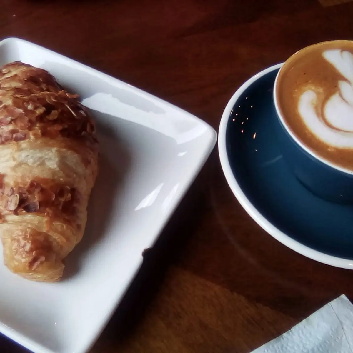 Cappuccino and Almond Croissant