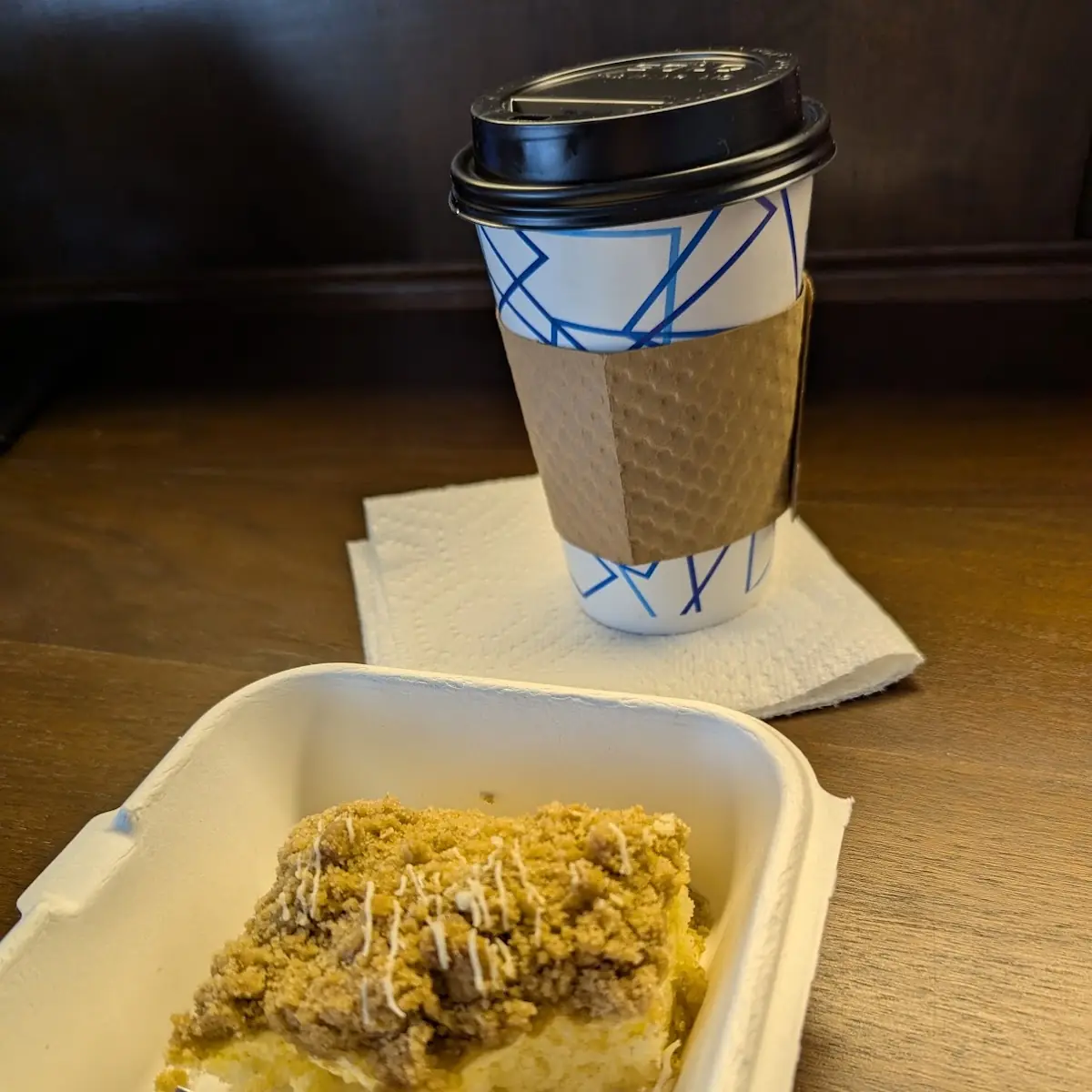 Cream Cheese Coffee Cake and Breve