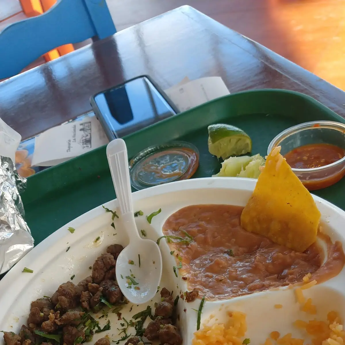 Quesadilla and Al Pastor Taco