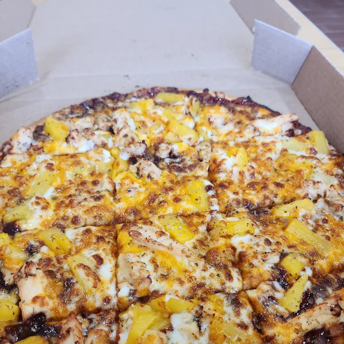 Thin Crust BBQ Chicken Pineapple Pizza