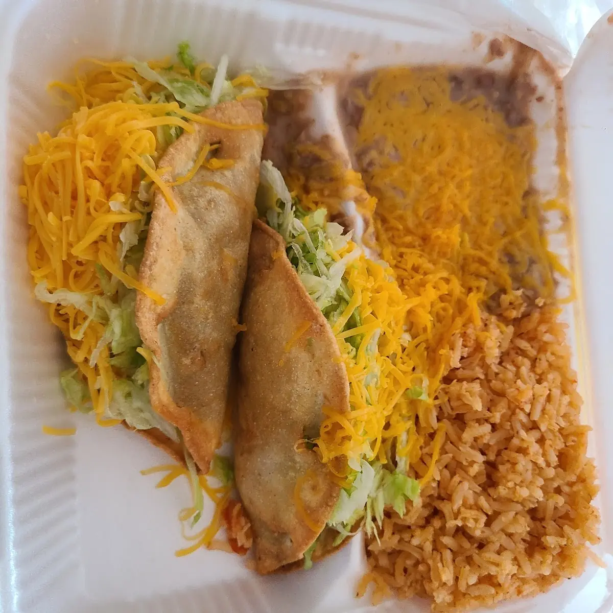 Taco and Cheese Enchiladas Plate