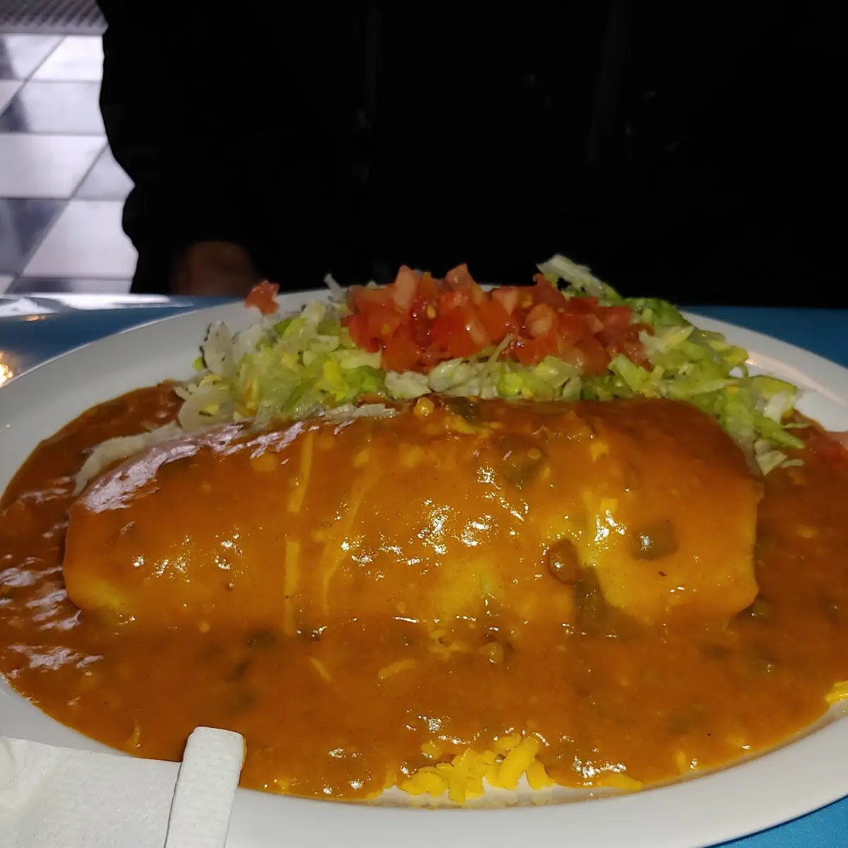 Bean and Beef Burrito Smothered