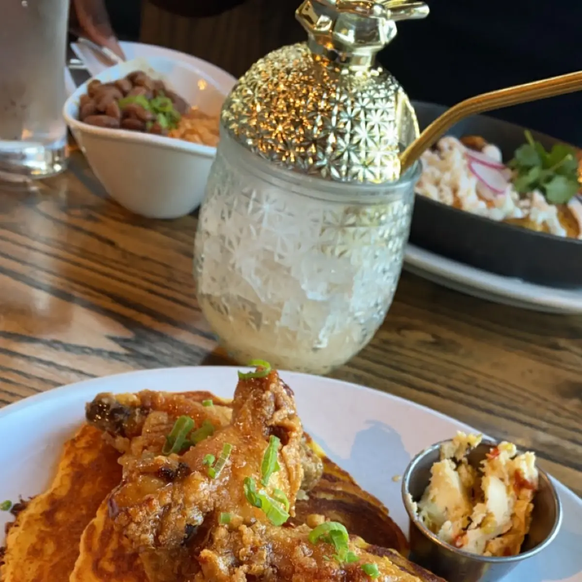 Cornbread Pancakes and Wings