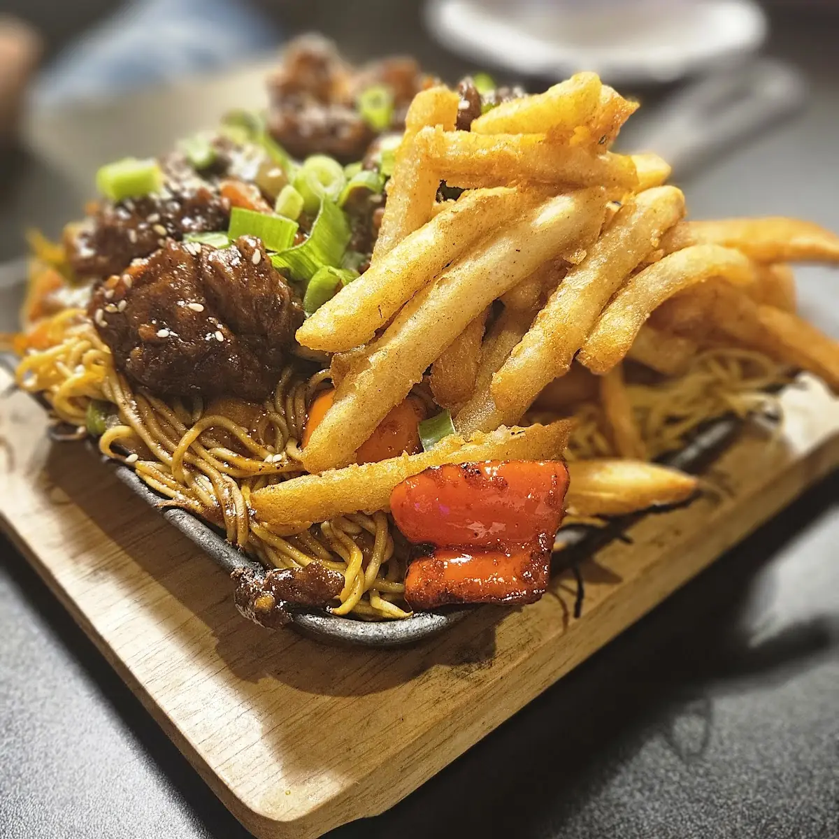 Sizzler Make Your Own Chinese Platter with Fries Good for Two Persons, Bollywood Cafe Indian Street Eats & Bar.