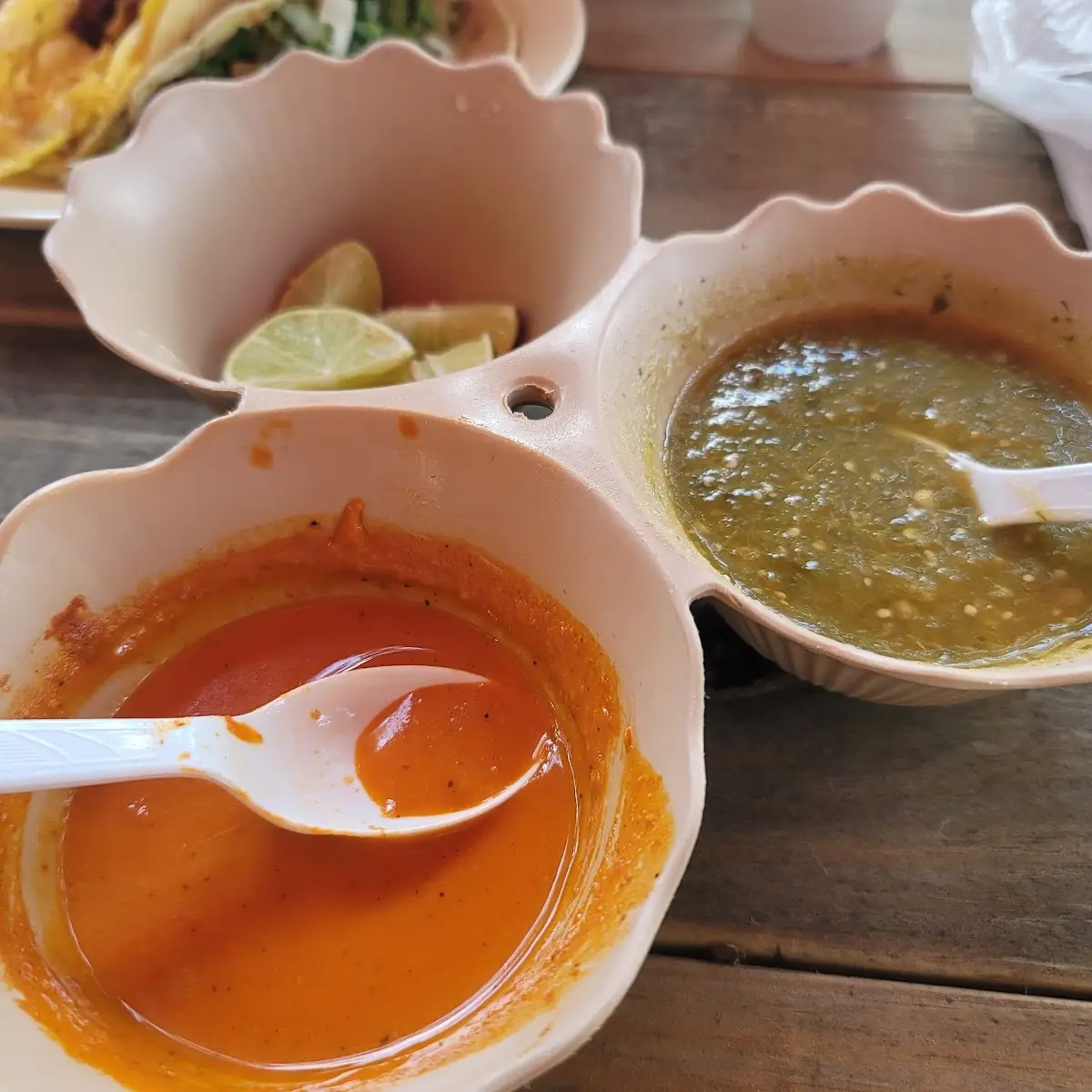 Salsa Verde Salsa Roja and Limes
