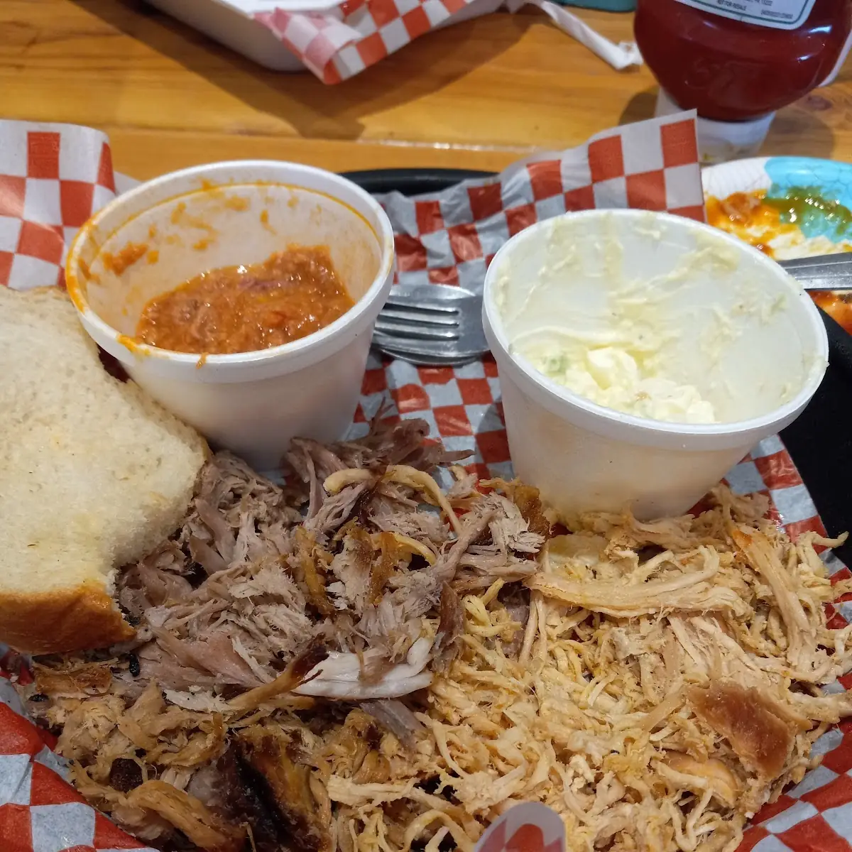 Pulled Pork and Chicken Brunswick Stew and Potato Salad
