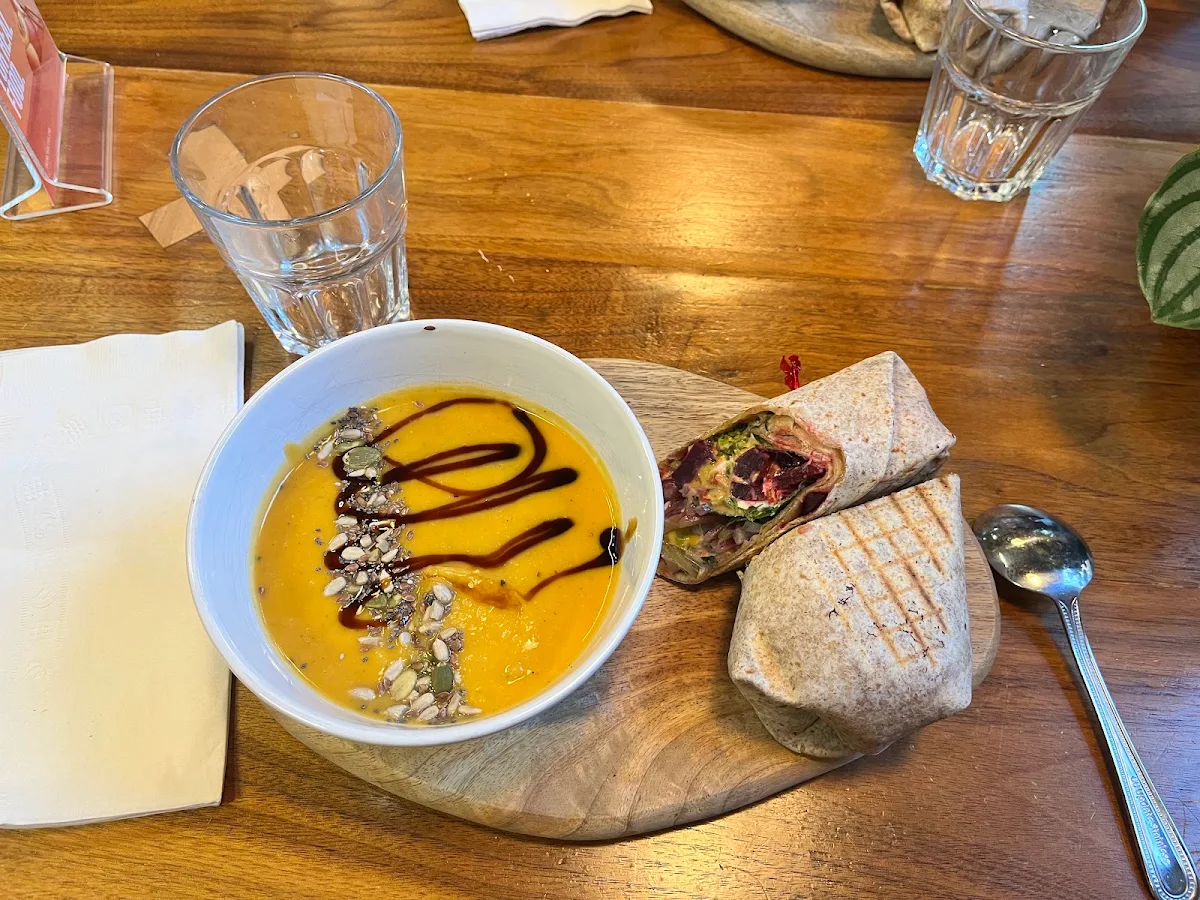 Pumpkin Soup and Wraps, HARVEST Clean Eats (Downtown Halifax)