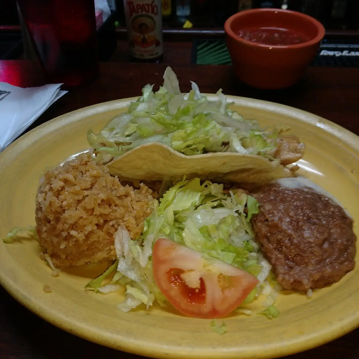 Chicken Taco Lunch Rice and Beans