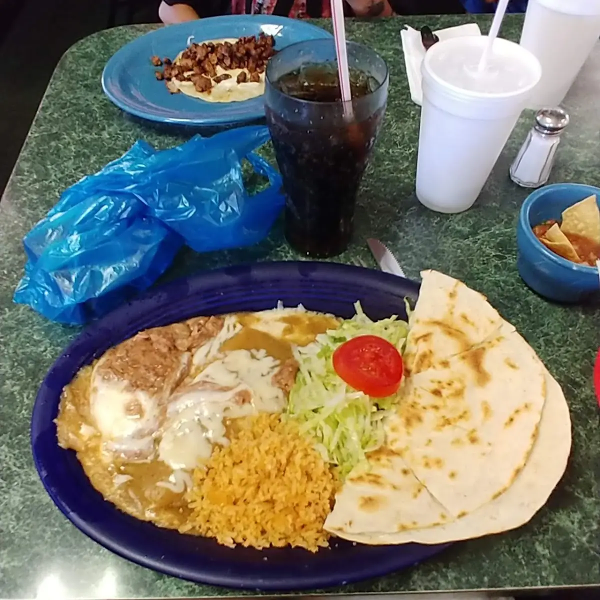 Enchiladas with Quesadilla Rice Beans