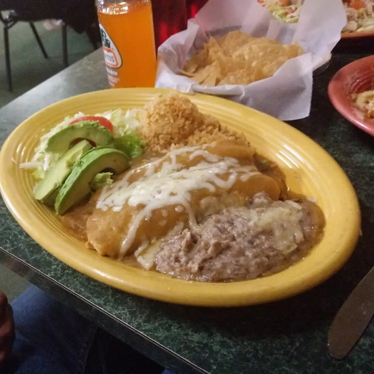 Number 7 Two Cheese Enchiladas and a Beef Taco