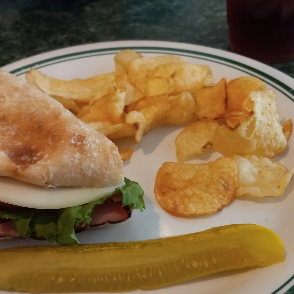 Ham Sandwich with Potato Chips