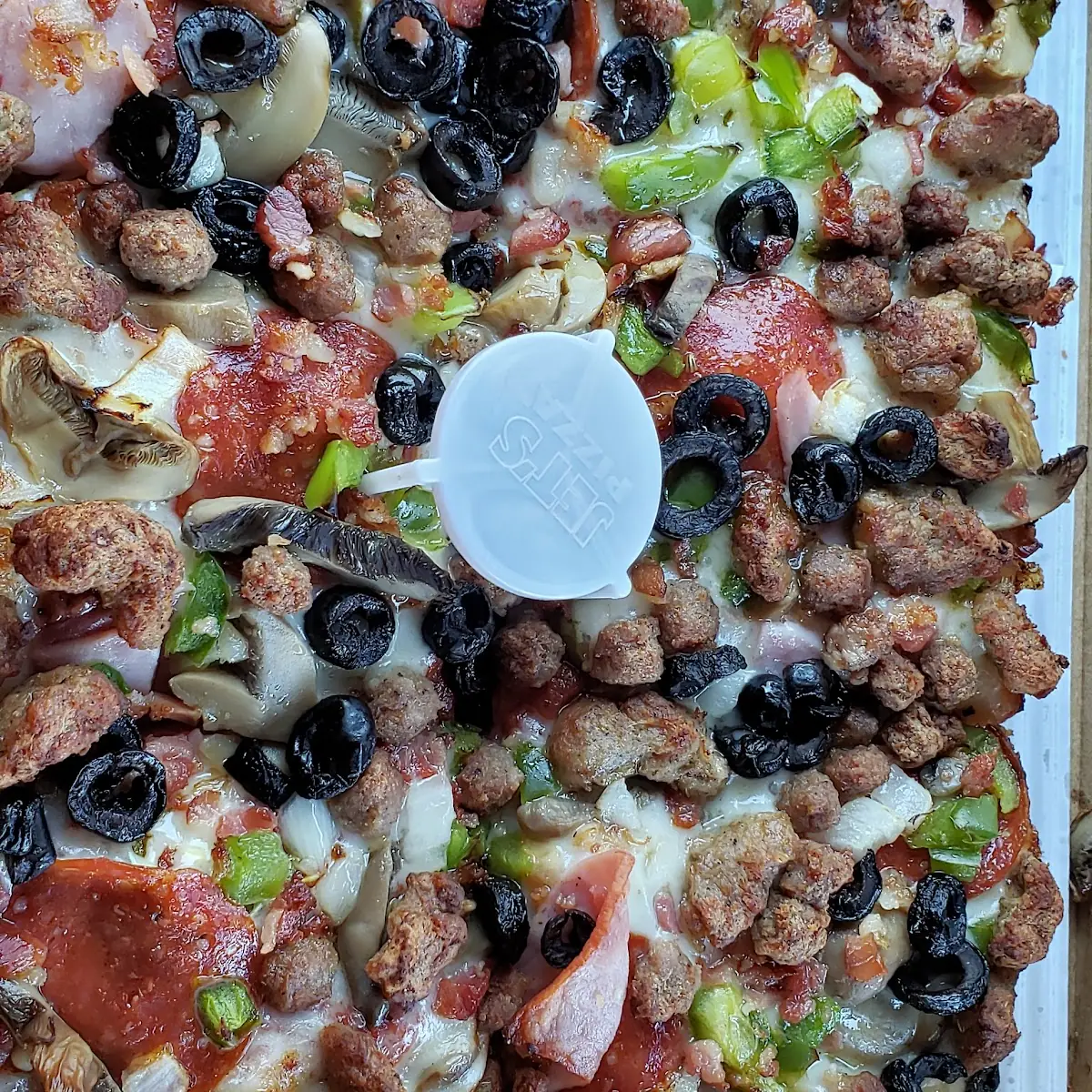 Large 8 Square Supreme Pizza
