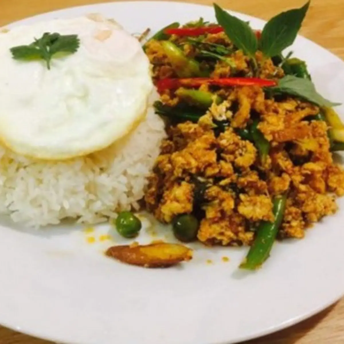 Basil Chicken Rice & Fried Egg