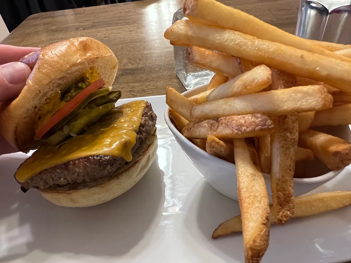 Prime Rib Burger with Cheese, Steven's Bar-B-Q Restaurant