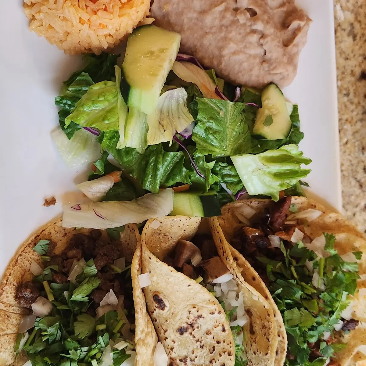 Authentic Mexican Tacos and Rice