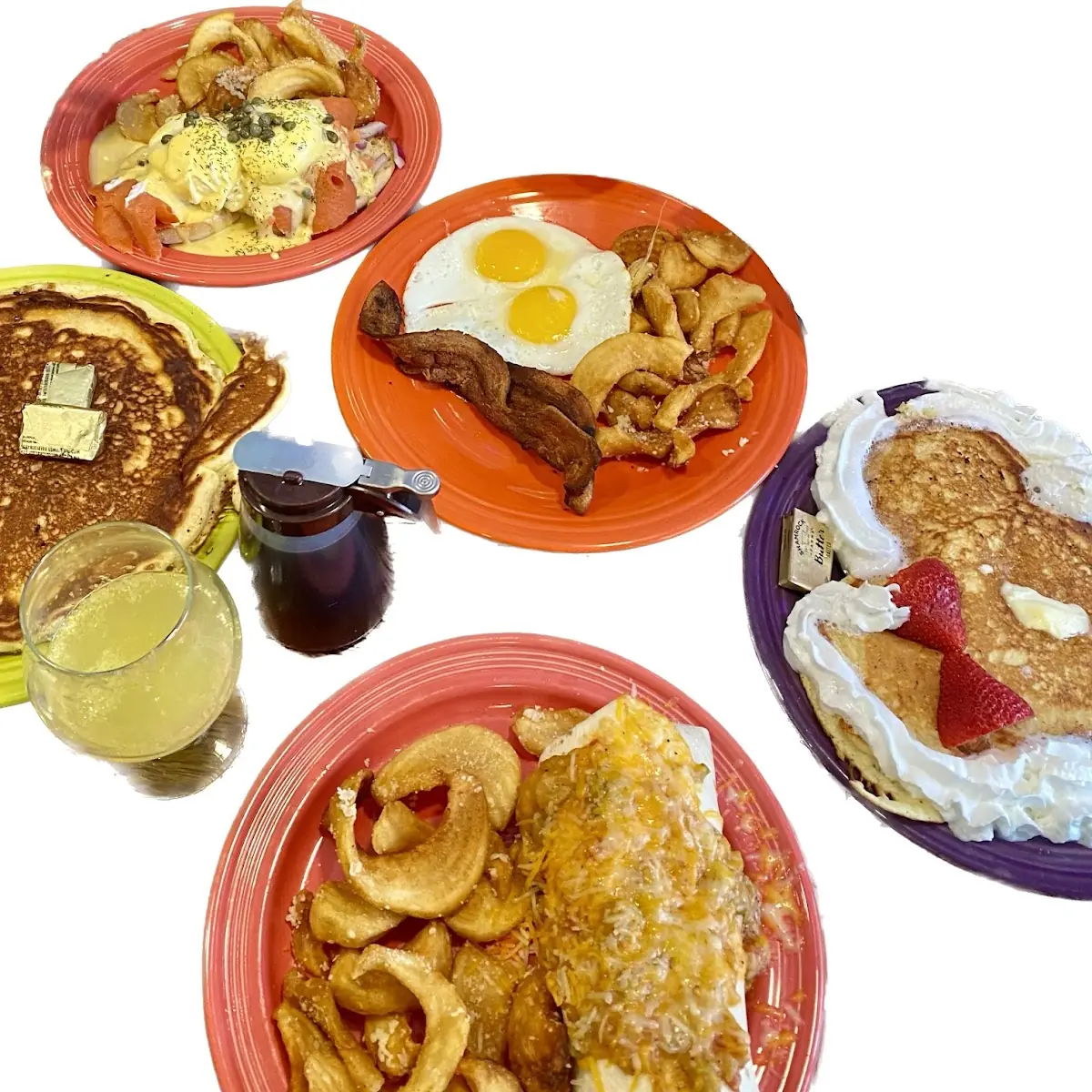 Breakfast Burrito Salmon Benedict Pancakes and Eggs