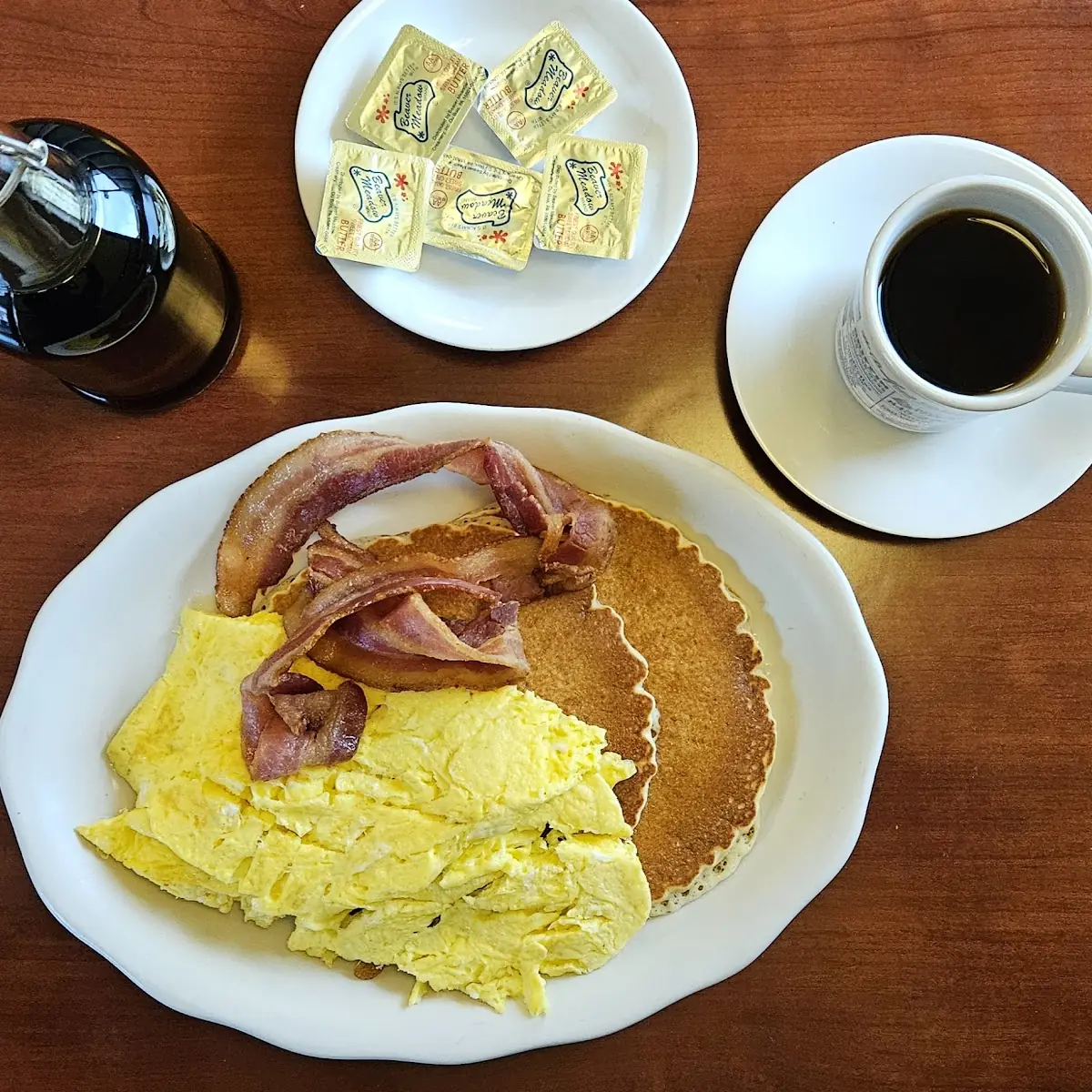 Scrambled Eggs Bacon Pancakes
