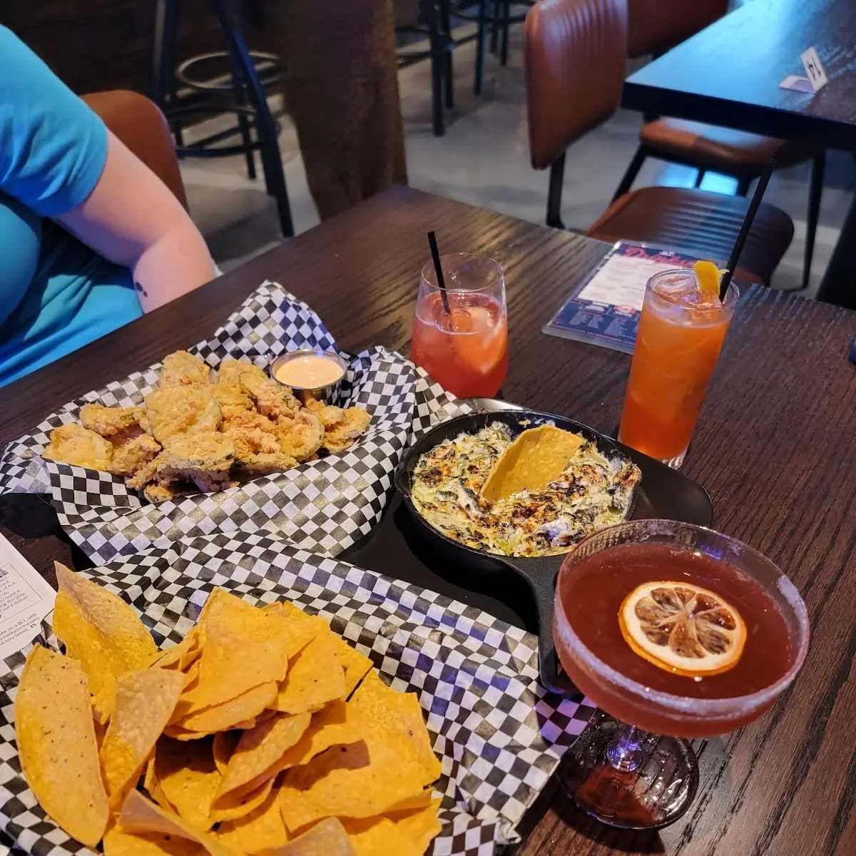 Spinach Dip and Fried Pickles