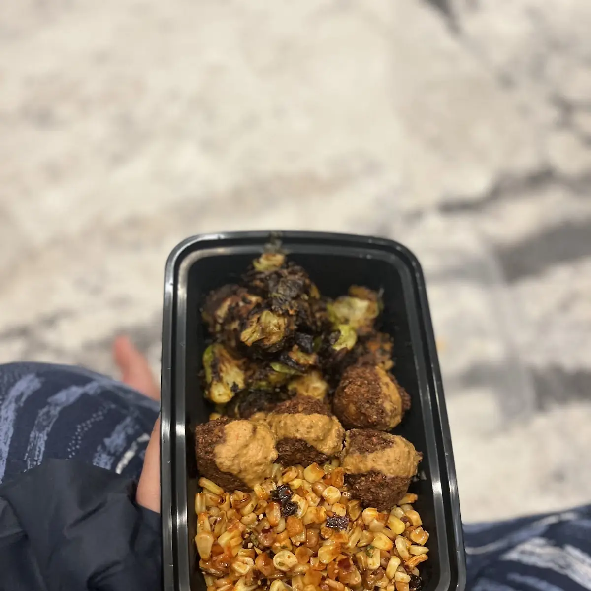 Corn and Brussels Sprouts