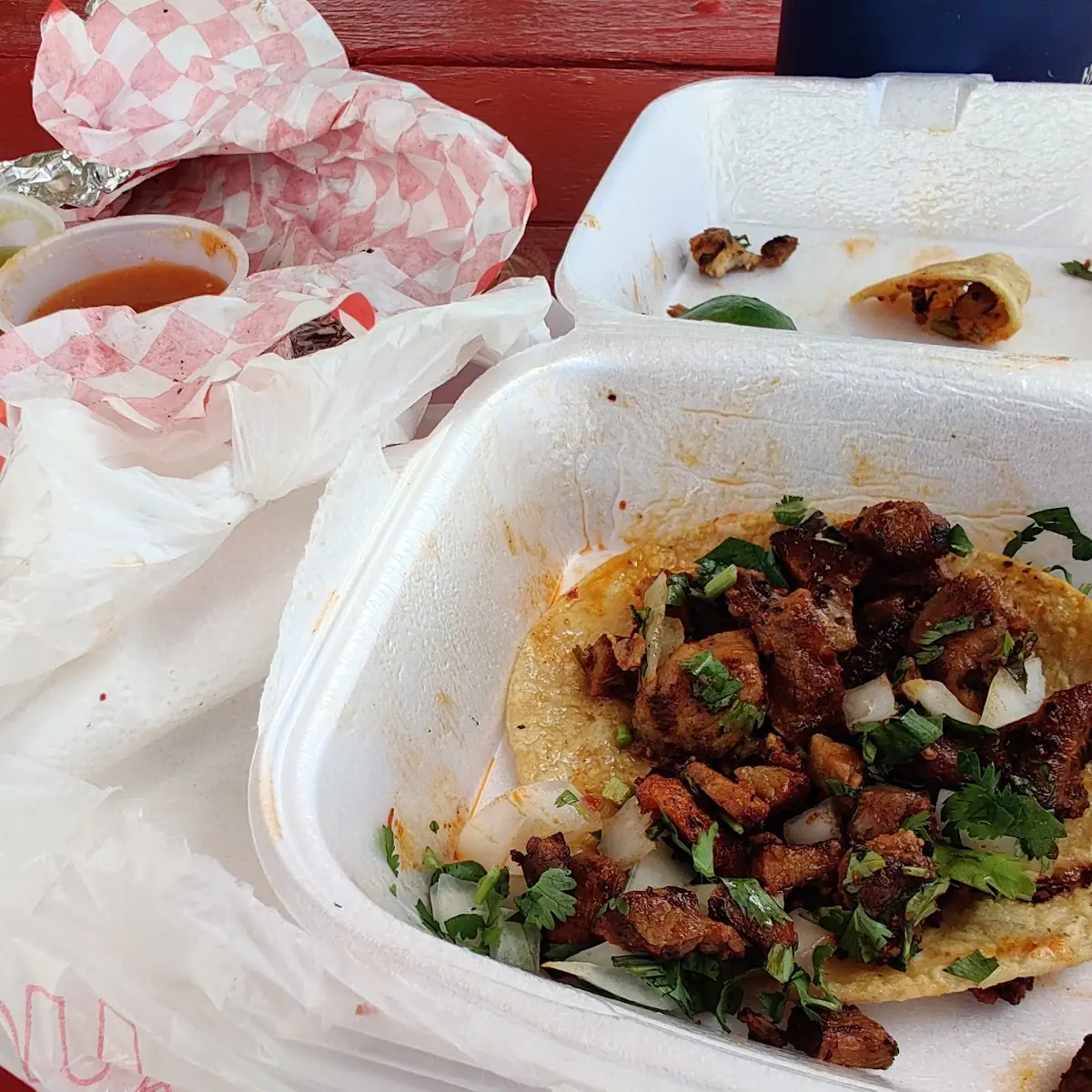 Breakfast Burrito and Taco De Pastor