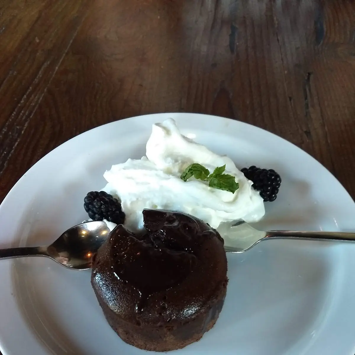 Molten Lava Cake with Whipped Cream
