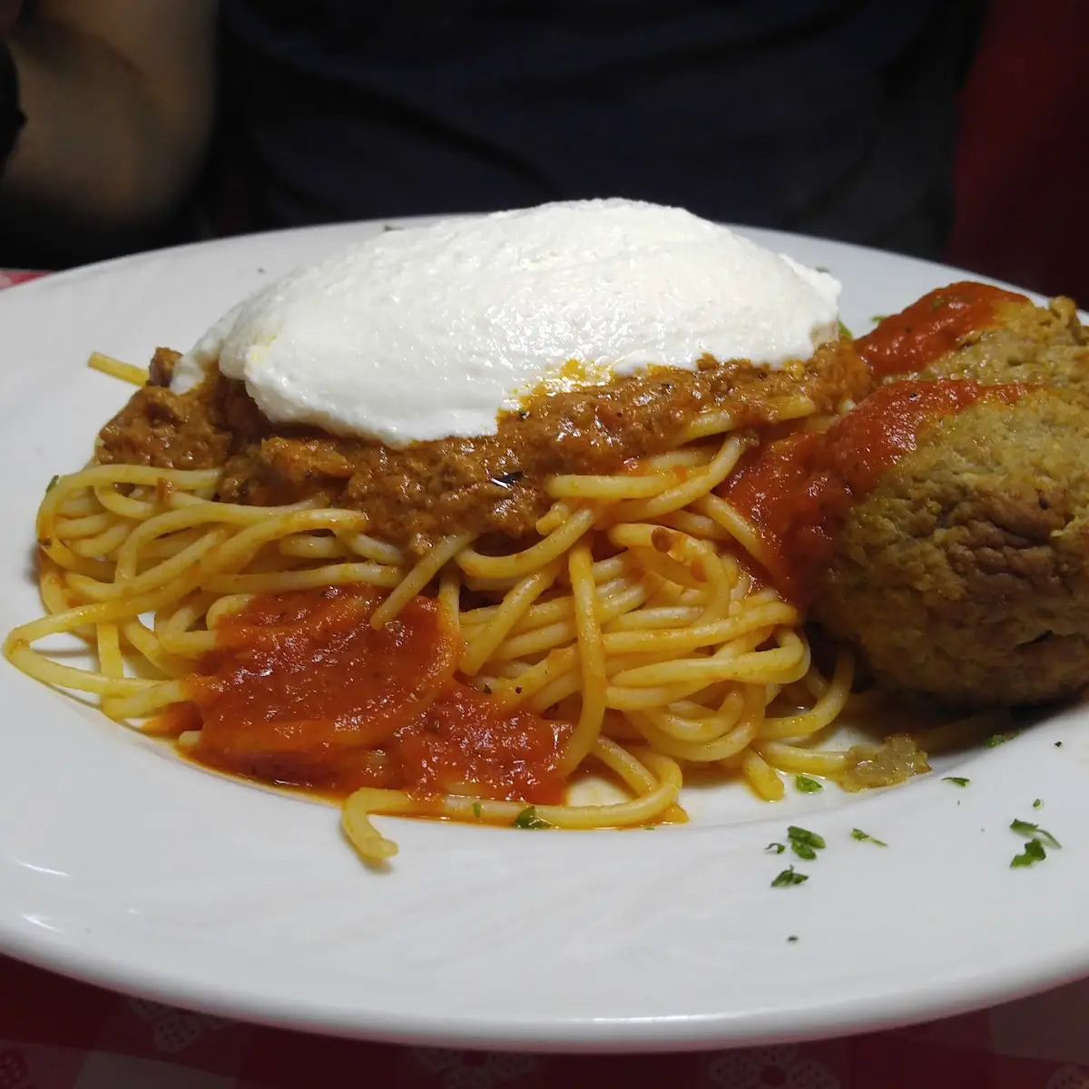 Veal Parmigiana with Spaghetti
