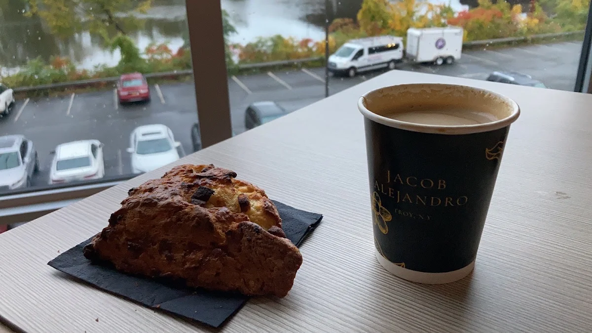 Cheddar Scone with Cappuccino