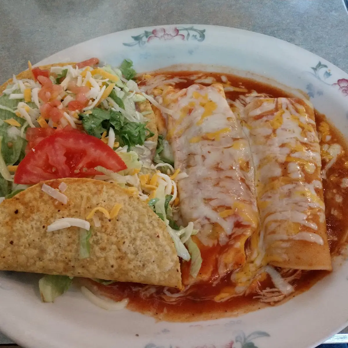 Enchilada and Crispy Taco Plate