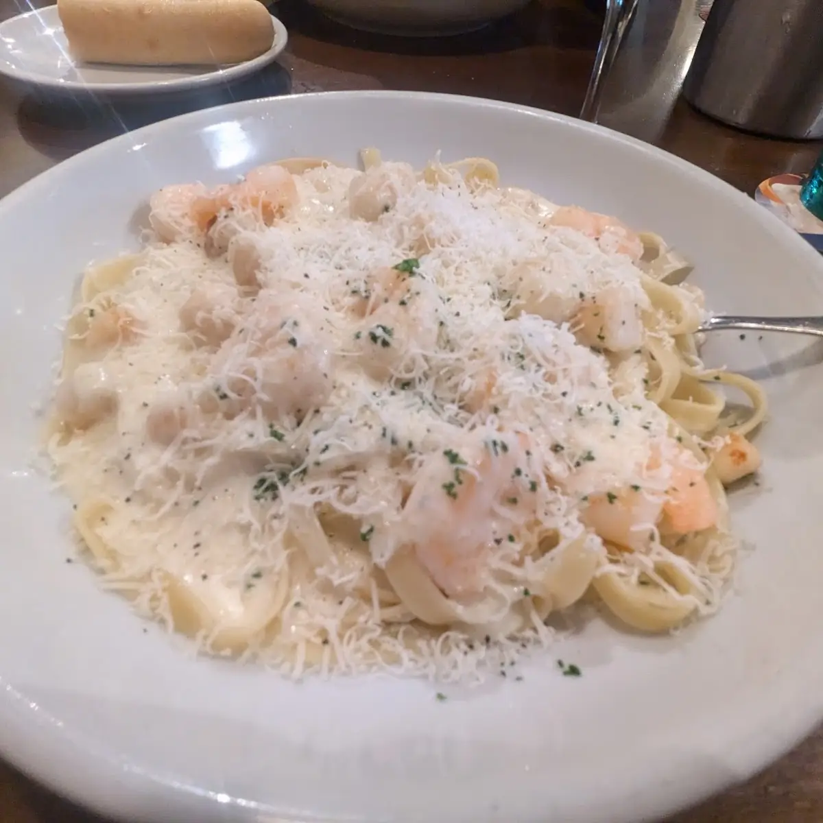 Chicken & Shrimp Carbonara Pasta