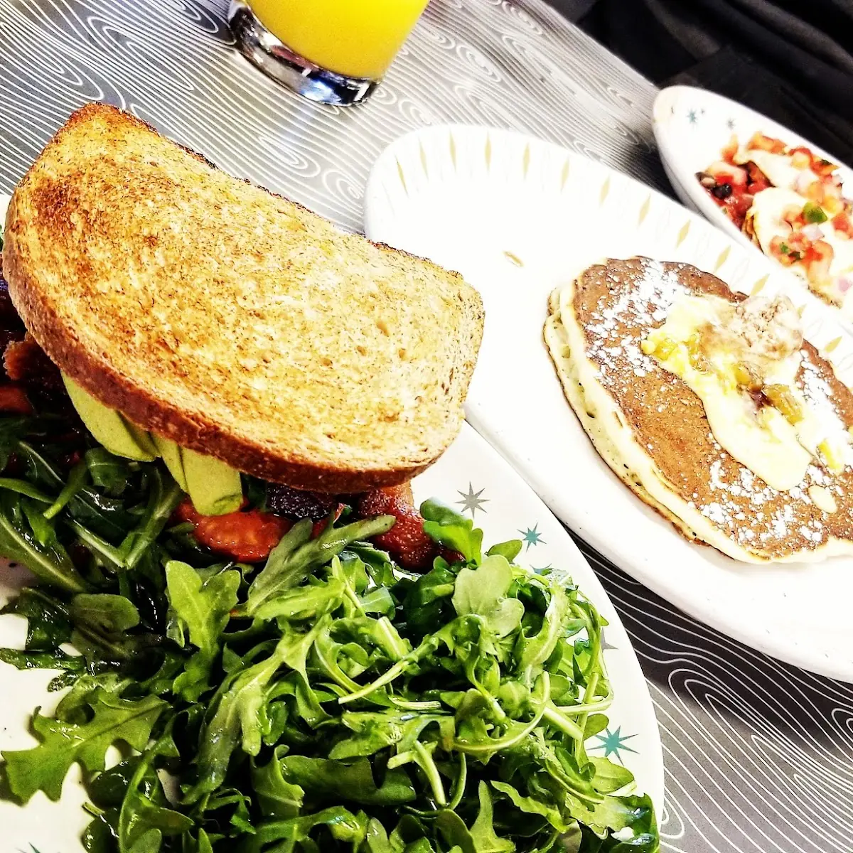 blt-A Pineapple Upside Down Pancake & Huevos Rancheros