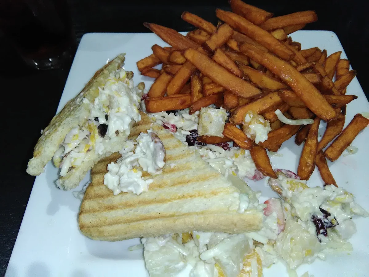 Chicken Salad and Sweet Potato Fries