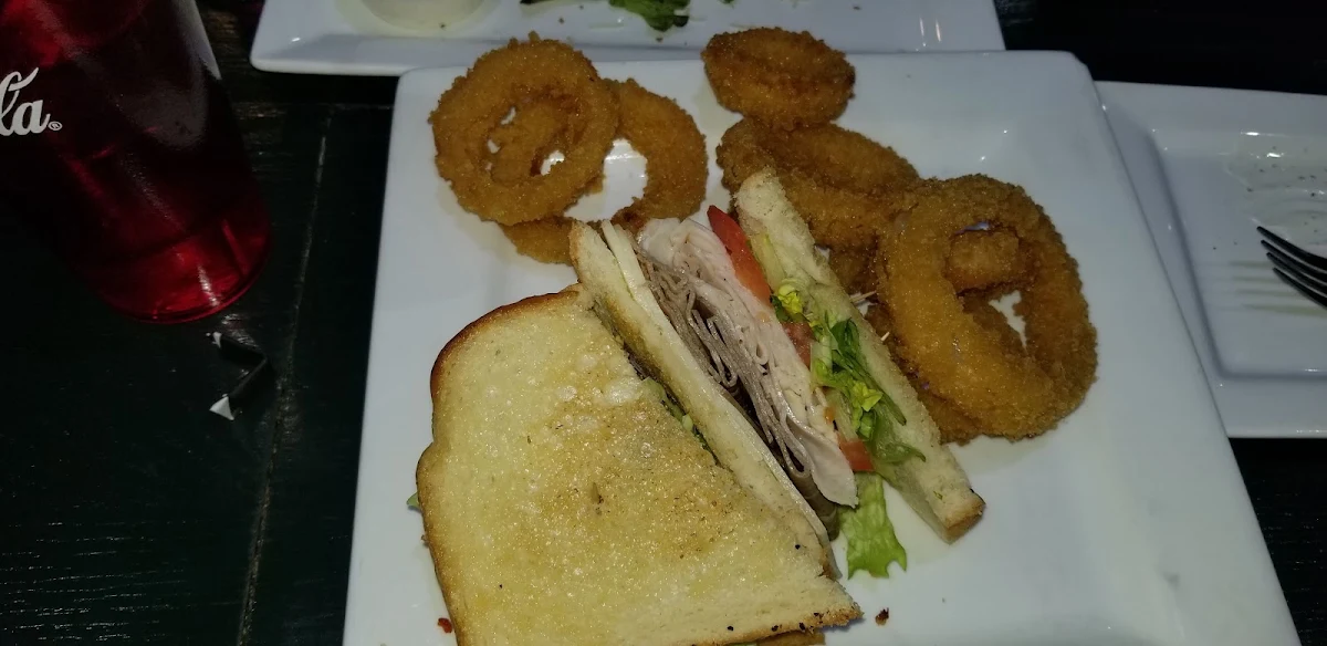 Club Sandwich with Onion Rings