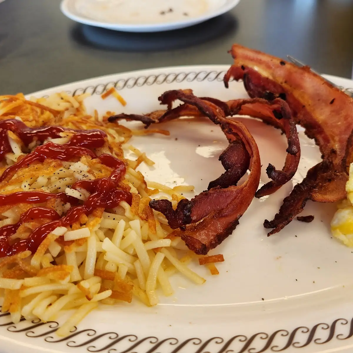 Hash Browns Eggs and Bacon