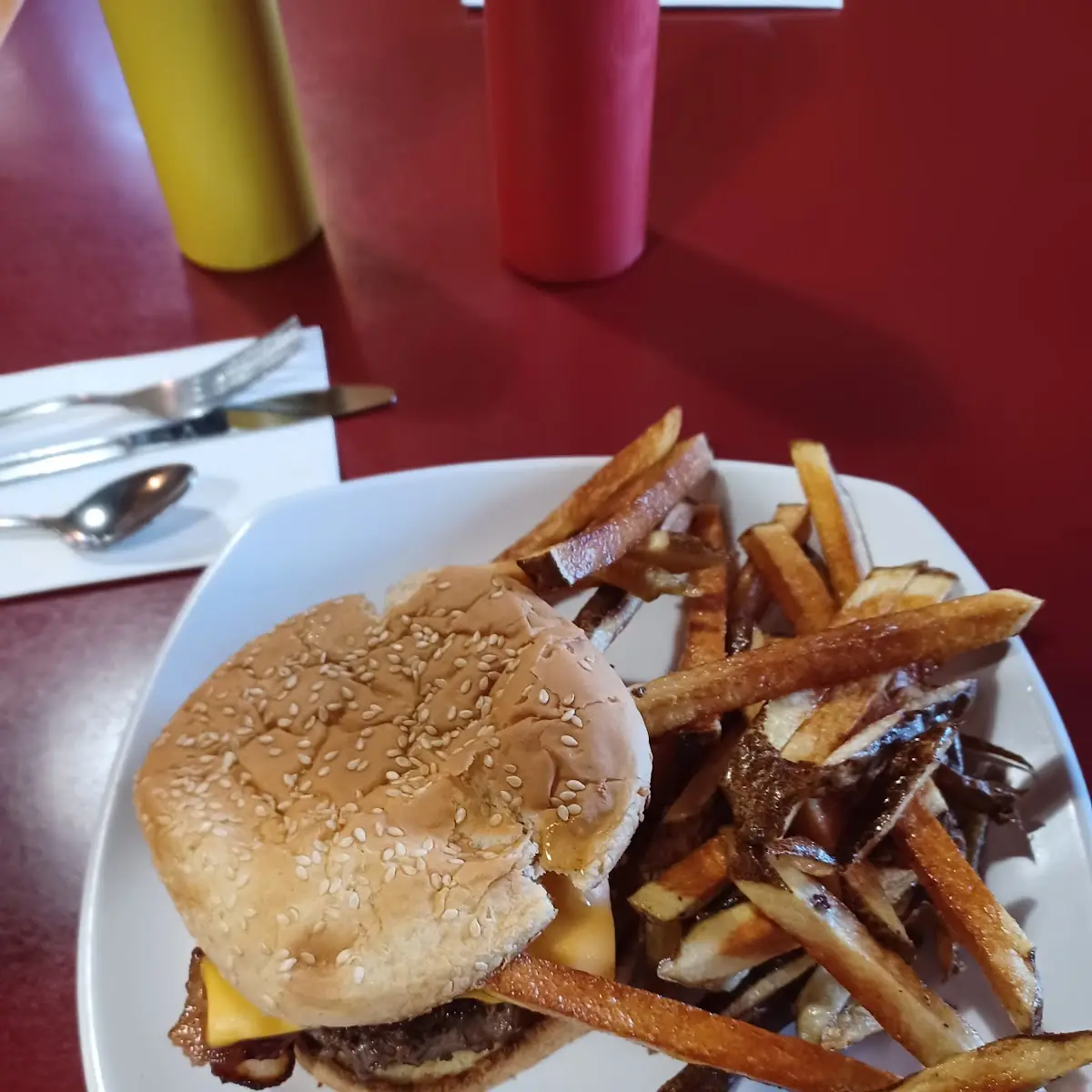 Bacon Cheeseburger and Fries