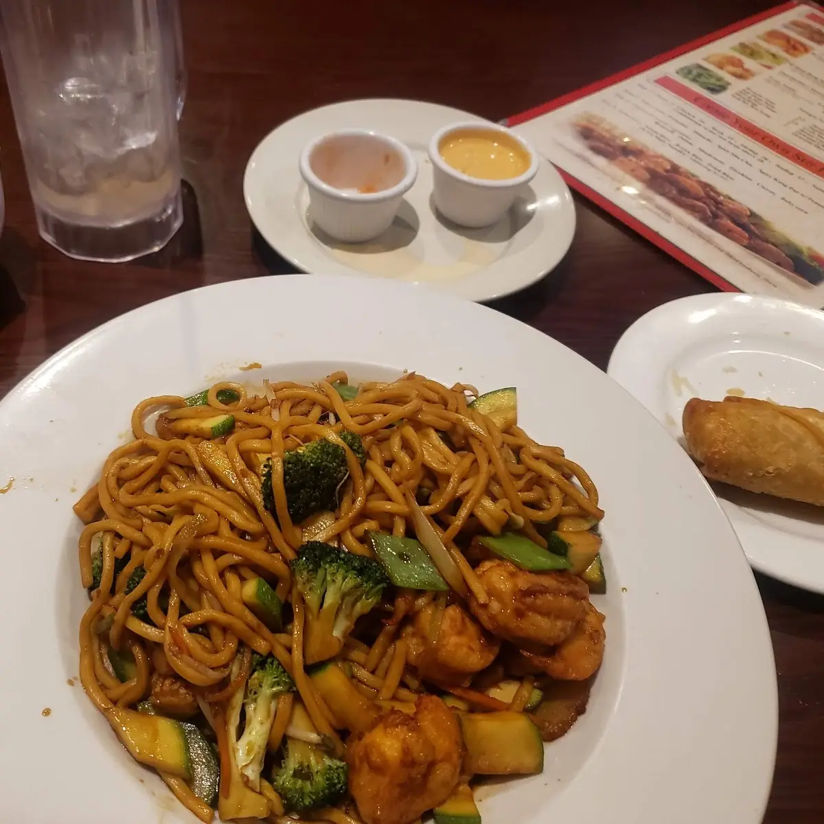 Vegetable Lo Mein with Shrimp Added