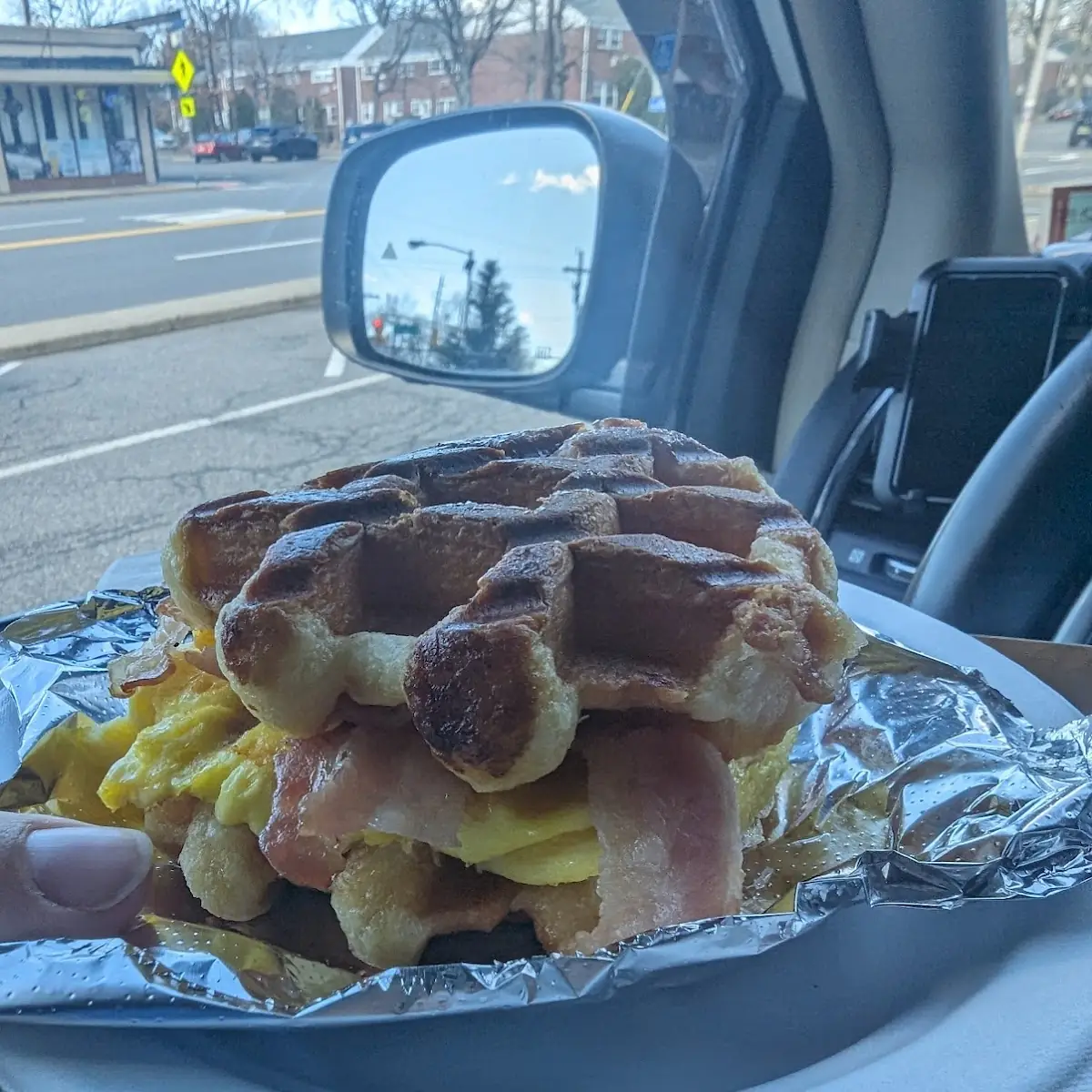 Bacon Egg and Cheese Waffle Sandwich