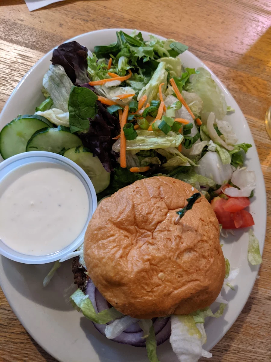 Burger and Side Salad