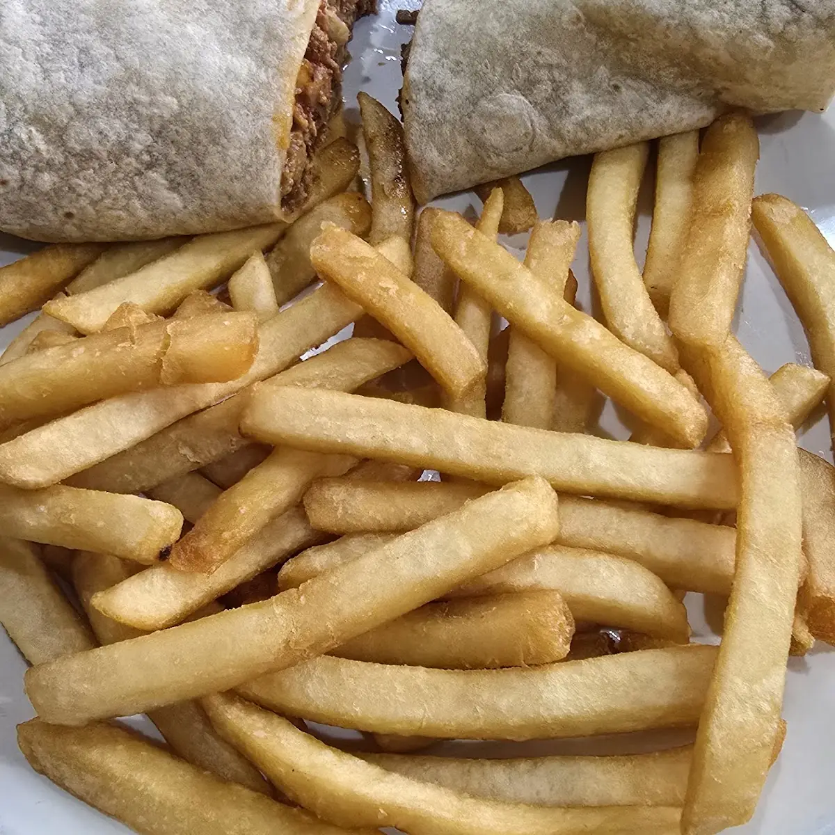 Cheese Steak Wrap with Fries