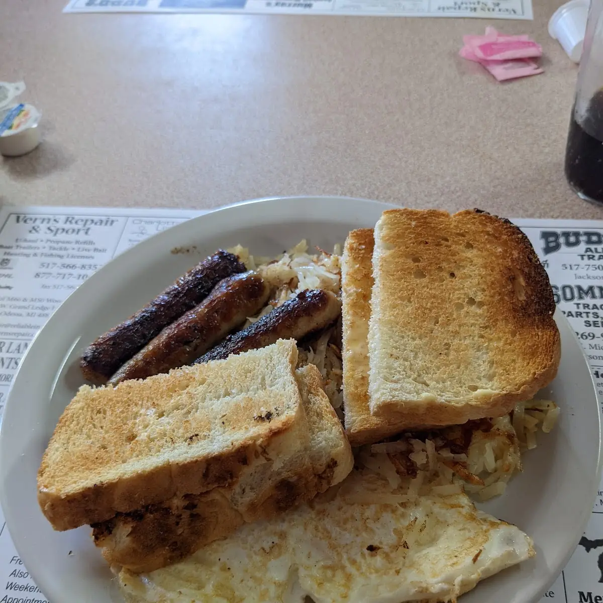 Eggs Hash Browns and Toast