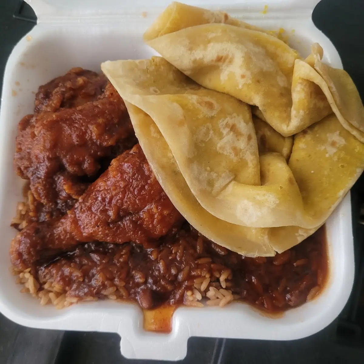 Fried Chicken Rice and Peas