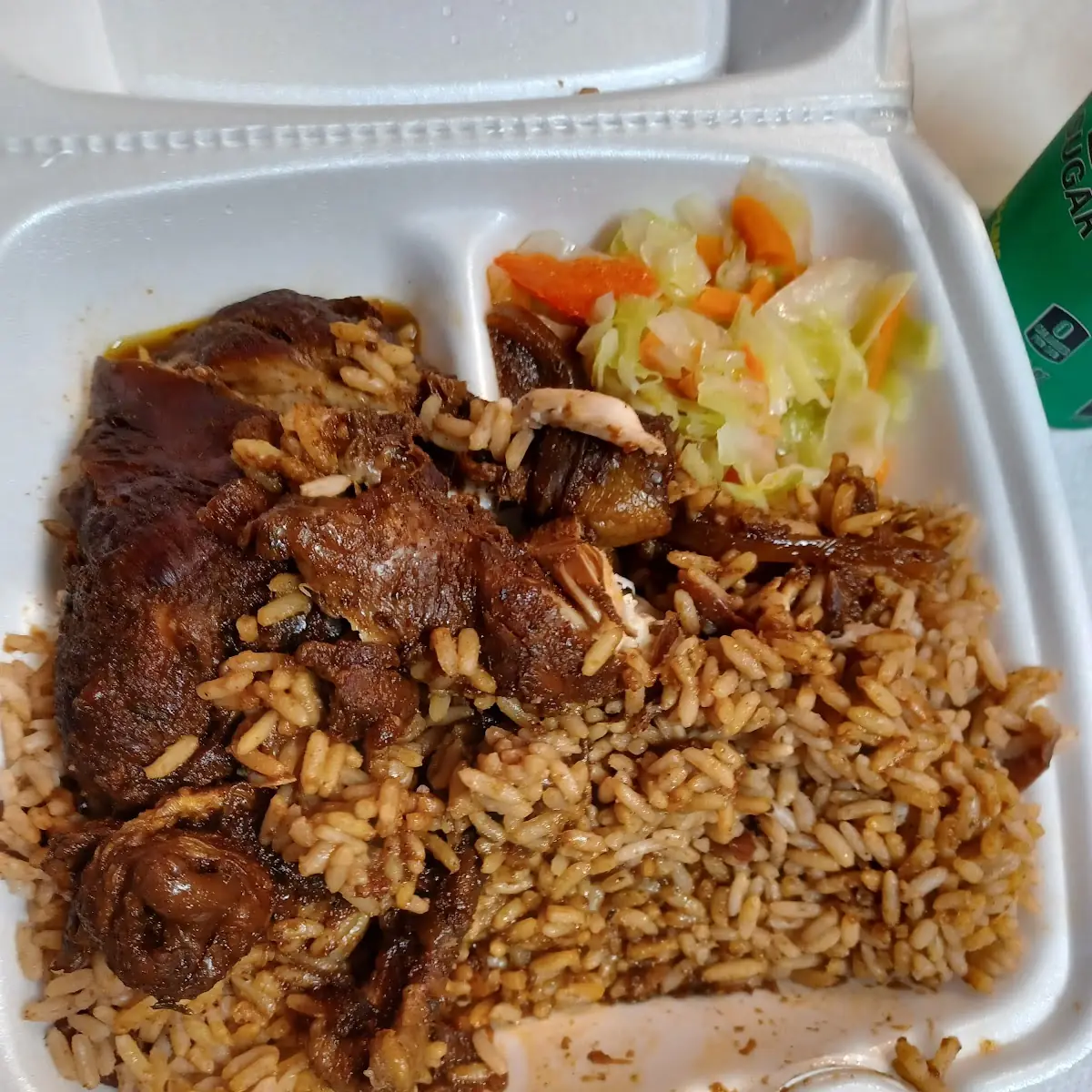 Oxtail with Mac & Cheese and Cabbage