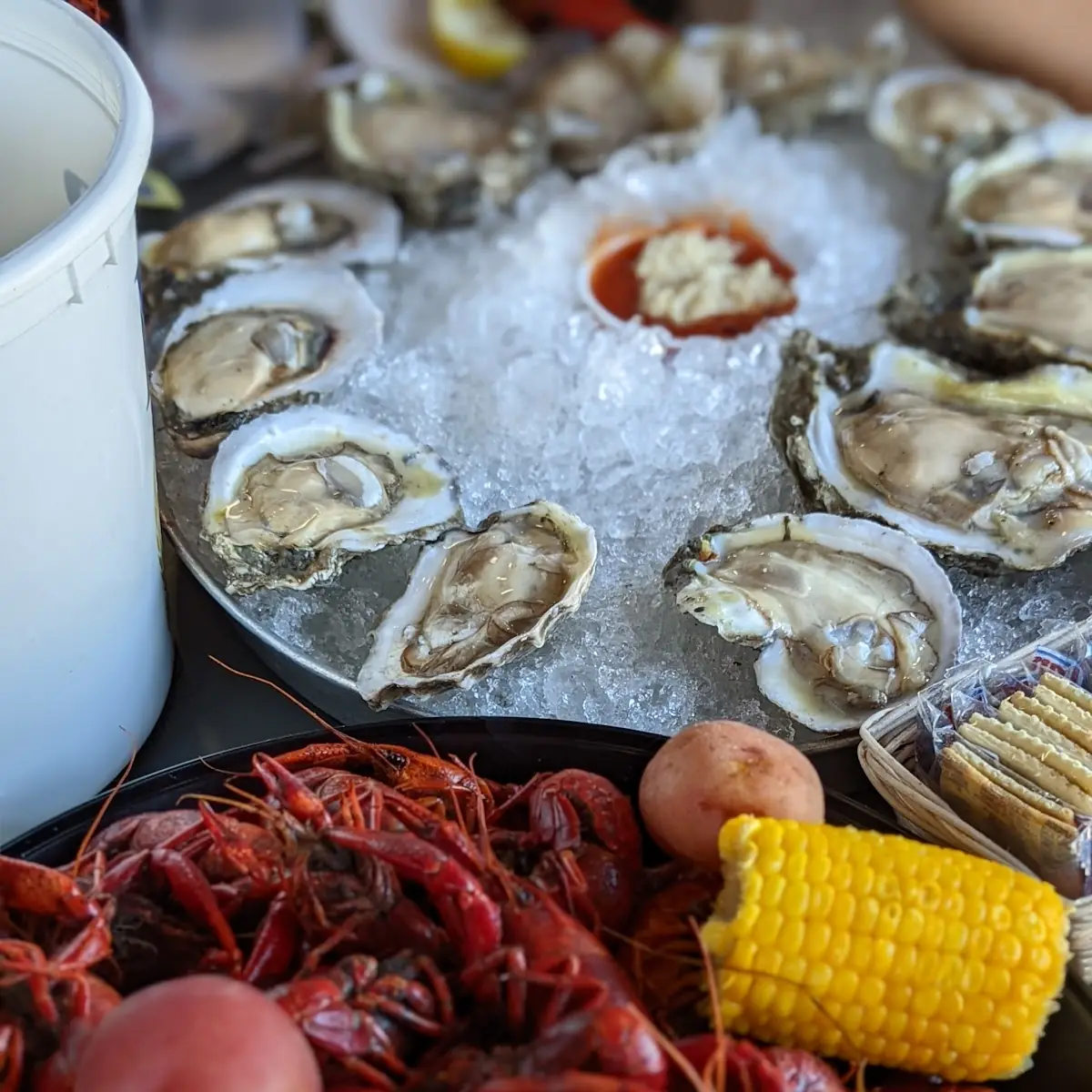 Crawfish and Raw Oysters