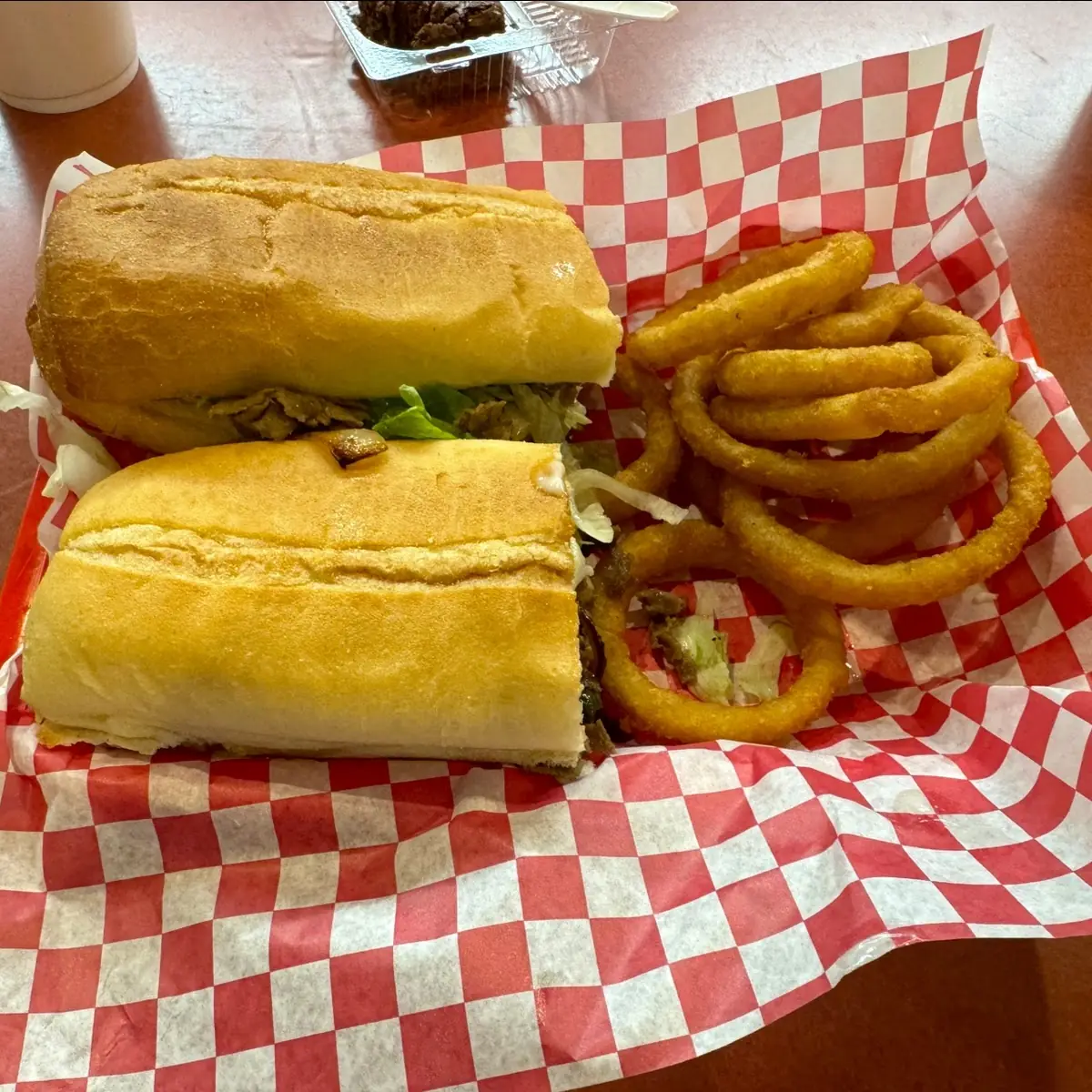 Philly Cheesesteak with Onion Rings